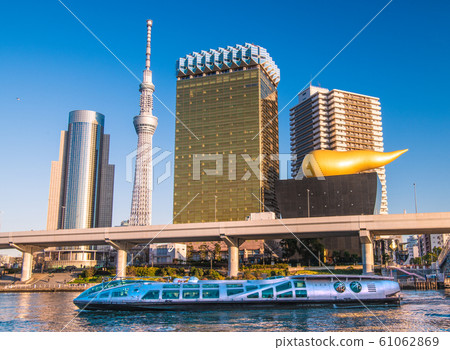 Tokyo cityscape in Japan: view of Tokyo Sky Tree, Emeraldas, etc. = taken on January 3, 2020 61062869