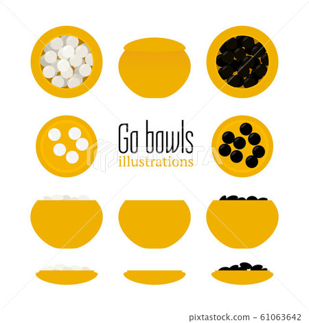 Vector illustration of bowls with stones Vector illustration of bowls with stones 61063642