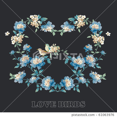 Beautiful watercolor rose and peony flower Beautiful watercolor rose and peony flower 61063976