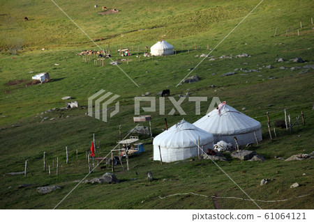 Mongolian ger in northern Xinjiang. 2019/8/28 Mongolian ger in northern Xinjiang. 2019/8/28 61064121