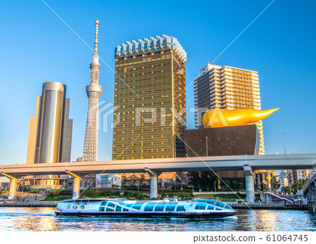 日本東京的城市景觀：東京晴空塔，翡翠等的景色=拍攝於2020年1月3日 61064745