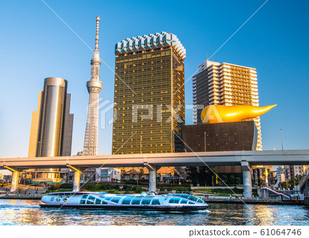 日本東京的城市景觀：東京晴空塔，翡翠等的景色=拍攝於2020年1月3日 61064746