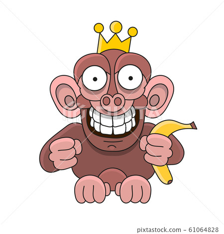 Monkey On A White Background, Vector Illustration Monkey On A White Background, Vector Illustration 61064828
