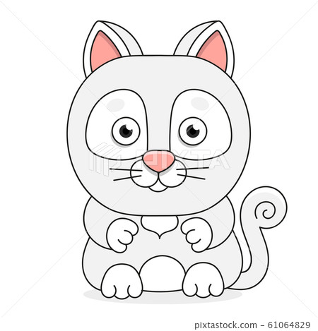 Cat On A White Background, Vector Illustration Cat On A White Background, Vector Illustration 61064829