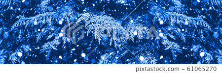 Classic blue color botanical tree background banner 61065270