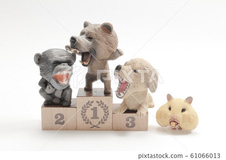 the fun of figure animal on a winners stand. 61066013