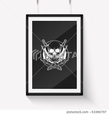 Sketch french skull with beret 61066797