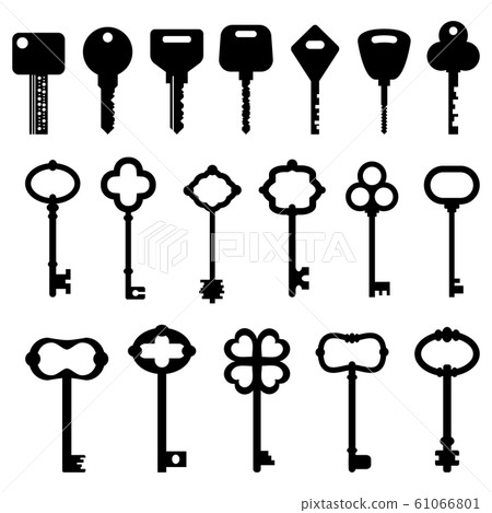 vector set of black keys on white background 61066801