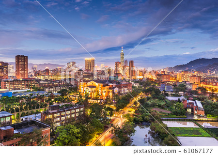 Taipei, Taiwan skyline over National Taiwan 61067177