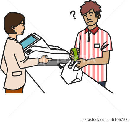 Foreign convenience store staff <Missing> <Asian men> 61067823