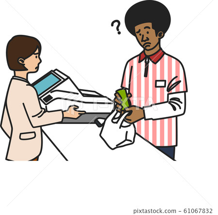 Foreign convenience store staff <Mistake> <African male> 61067832