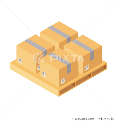Cargo Cardboard Box Flat Design. Delivery Service. Vector 61067910