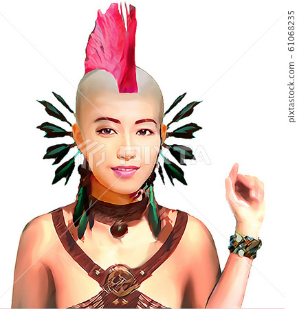 莫霍克族的頭髮的女人 莫霍克族的頭髮的女人 61068235