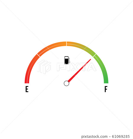 Empty fuel meter isolated on white background. Gas and oil tank gauge. Flat Vector Illustration EPS10 61069285