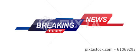 Breaking News template title with world map on white background for screen TV channel. Flat vector illustration EPS10 Breaking News template title with world map on white background for screen TV channel. Flat vector illustration EPS10 61069292