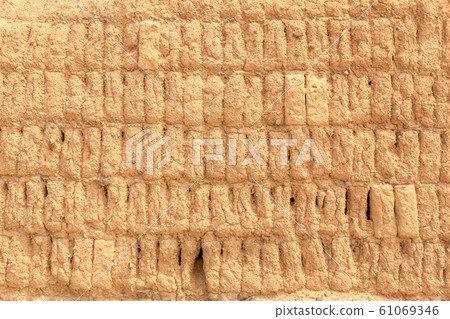 Clay brick old wall texture, background Clay brick old wall texture, background 61069346