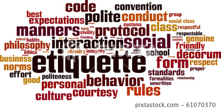 Etiquette word cloud Etiquette word cloud 61070370