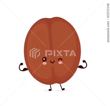 Cute smiling happy strong coffee bean 61072148