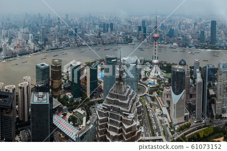 Panorama of Shanghai from a skyscraper, modern city landscape ,China Panorama of Shanghai from a skyscraper, modern city landscape ,China 61073152