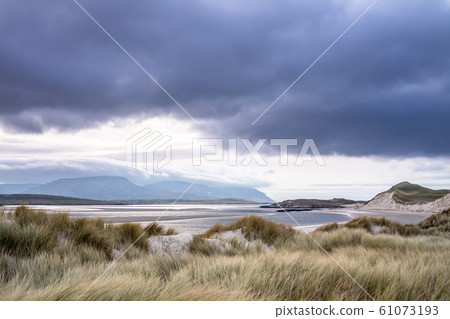 The landscape of the Sheskinmore Nature Reserve between Ardara and Portnoo in Donegal - Ireland 61073193