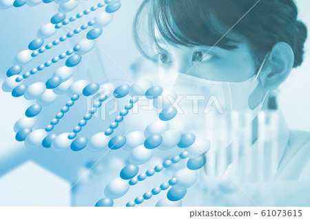 年輕的研究人員正在嘗試DNA圖像 61073615