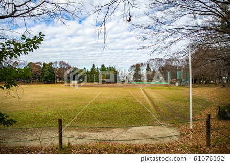 December noon past Baseball field adjacent to Kiyohara Minami Park, Utsunomiya City, Tochigi Prefecture 61076192