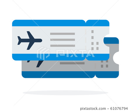 Airline tickets, flights vector flat material design isolated object on white background. Airline tickets, flights vector flat material design isolated object on white background. 61076794