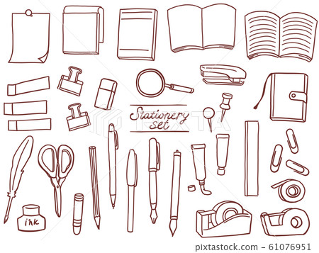 Stationery art materials line drawing pens Vector Image