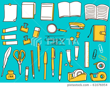 文具時尚手繪線條藝術插圖集 文具時尚手繪線條藝術插圖集 61076954