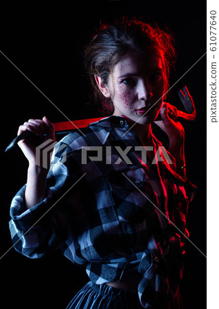 woman with crowbar woman with crowbar 61077640