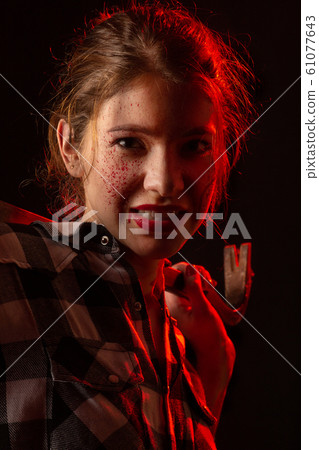 woman with crowbar woman with crowbar 61077643