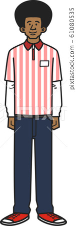 工人全身插圖<非洲男人> <正常> 工人全身插圖<非洲男人> <正常> 61080535