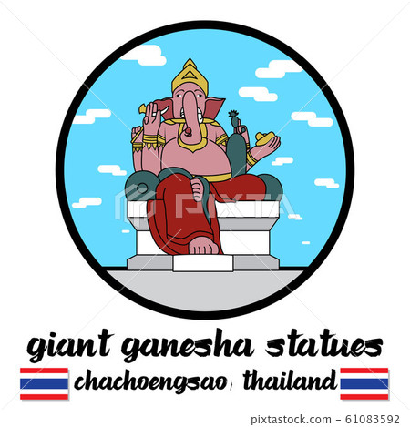 circle icon giant ganesha stute. vector illustration 61083592