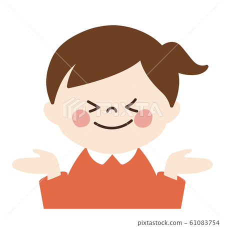 Girl (happy, introduction pose ①, left and right) 61083754