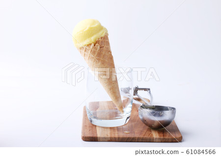 yellow passion fruit ice cream cone yellow passion fruit ice cream cone 61084566