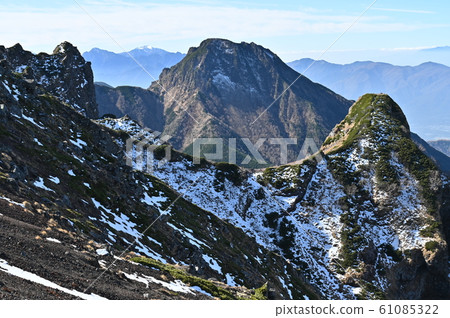 長野縣 大同心度和深夜的阿彌達山 照片素材 圖片 圖庫
