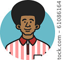 外國工作人員圖標<非洲男性> <微笑> 61086164