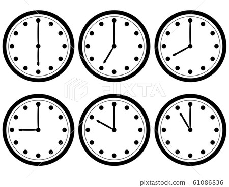 Simple wall clock set from 6:00 to 11:00 61086836