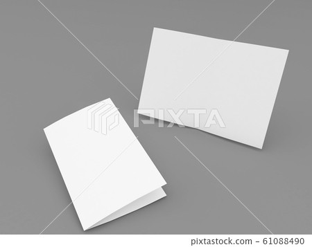 White greeting card on a gray background. White greeting card on a gray background. 61088490