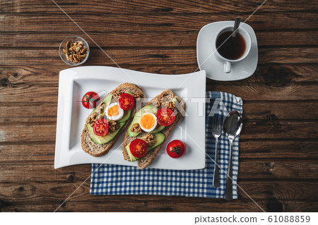 A delicious and healthy breakfast on morning for an energetic day A delicious and healthy breakfast on morning for an energetic day 61088859