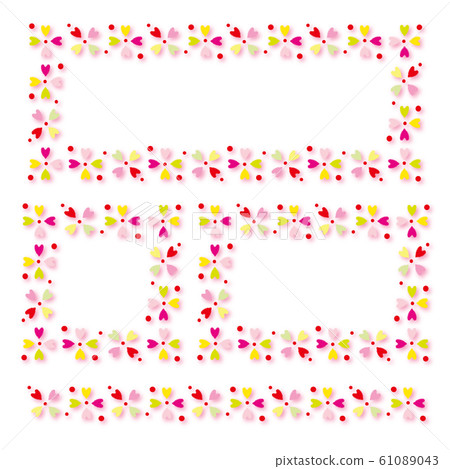 Heart line frame set - Stock Illustration [61089043] - PIXTA