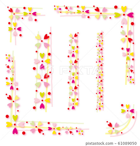 Heart line frame set - Stock Illustration [61089050] - PIXTA