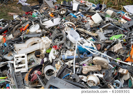 Scrap materials are collected for sorting and recycling 61089301
