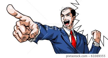Bald, pointing, male, youth, upper body, shouting, young, caricature, cartoon Bald, pointing, male, youth, upper body, shouting, young, caricature, cartoon 61089355