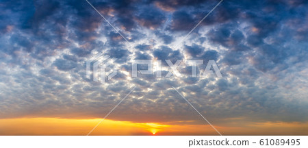 Panorama sky with cloudy and sun nature sunrise or 61089495