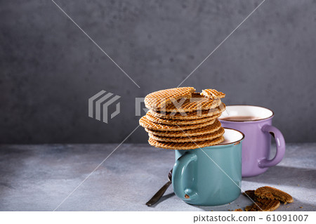 Traditional dutch cookies syrupwaffles 61091007