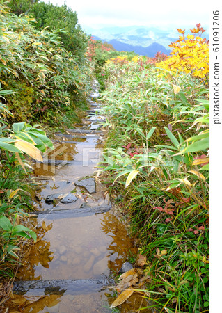 被栗駒山淹沒的川路線山路 61091206