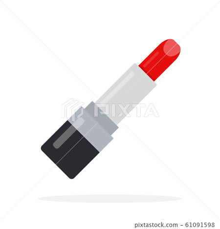 Lipstick vector flat material design isolated object on white background. Lipstick vector flat material design isolated object on white background. 61091598