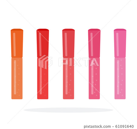 Liquid lipstick of different colors vector flat material design isolated object on white background. 61091640