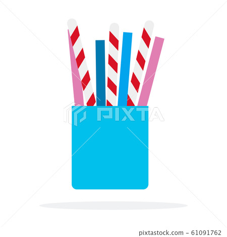 Set of cocktail tubes vector flat material design isolated object on white background. Set of cocktail tubes vector flat material design isolated object on white background. 61091762